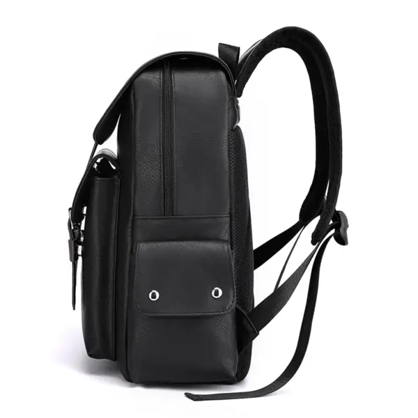Vintage multi pocket design leather backpack - Image 9