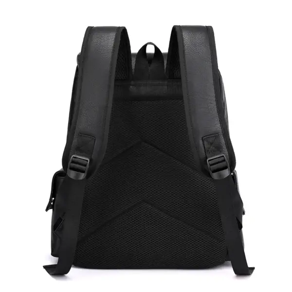Vintage multi pocket design leather backpack - Image 10