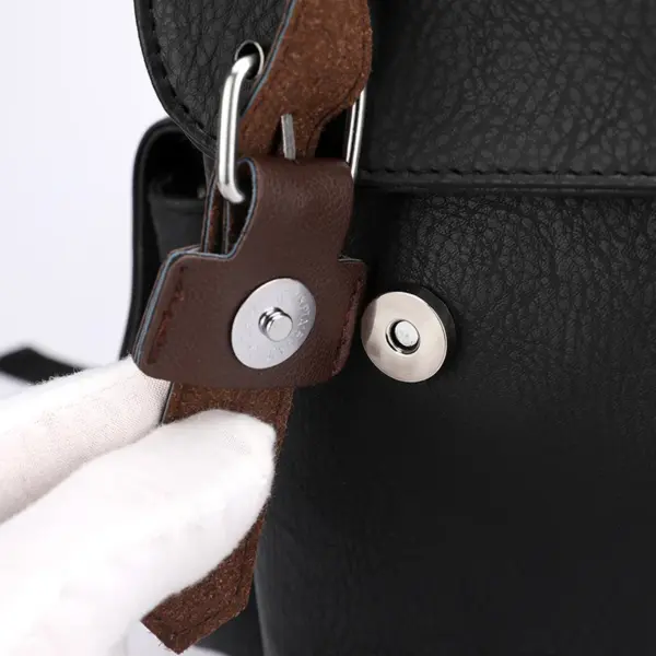 Vintage multi pocket design leather backpack - Image 13