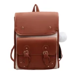 Women all match leather backpack