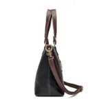 Women large capacity leather shopping tote - Image 4