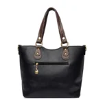 Women large capacity leather shopping tote - Image 5
