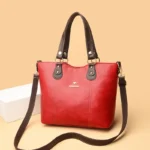 Women large capacity leather shopping tote - Image 15