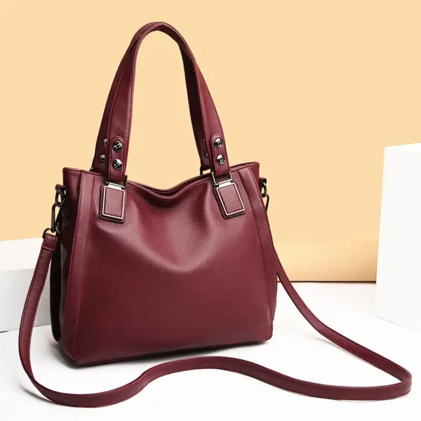 Women large capacity soft leather designer tote bag - Image 8