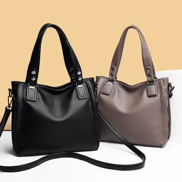 Women large capacity soft leather designer tote bag - Image 9