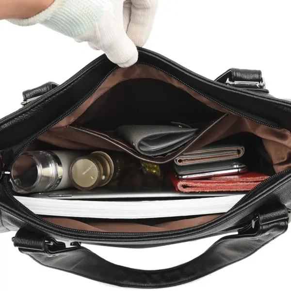 Women large capacity soft leather designer tote bag - Image 12