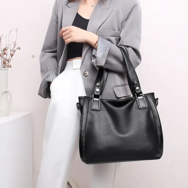 Women large capacity soft leather designer tote bag - Image 13
