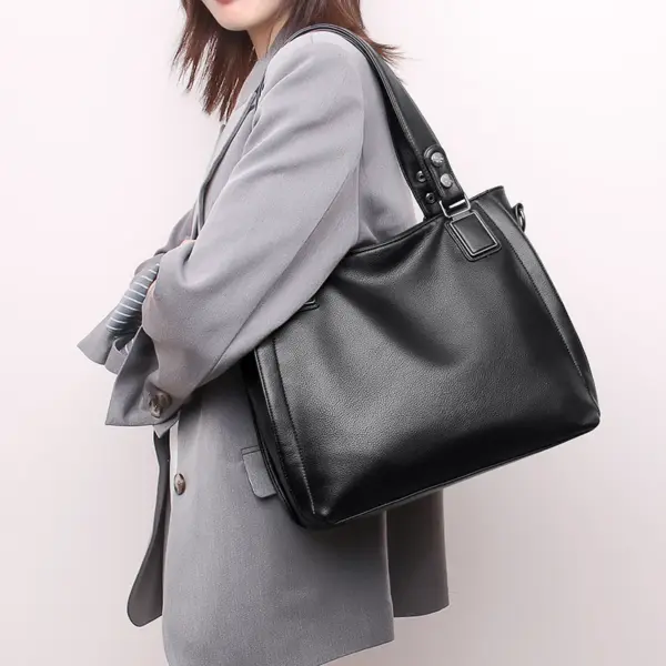 Women large capacity soft leather designer tote bag - Image 14