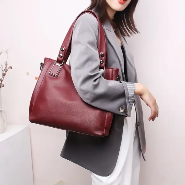 Women large capacity soft leather designer tote bag - Image 17