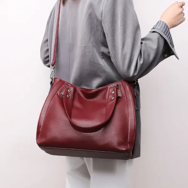 Women large capacity soft leather designer tote bag - Image 18
