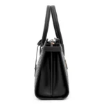 Women vintage croc embossed leather tote bag - Image 4