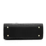 Women vintage croc embossed leather tote bag - Image 6