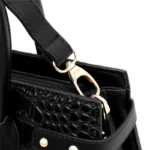 Women vintage croc embossed leather tote bag - Image 10