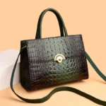 Women large capacity crocodile embossed designer tote - Image 8