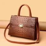 Women large capacity crocodile embossed designer tote - Image 12