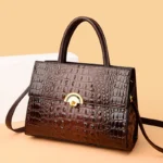 Women large capacity crocodile embossed designer tote - Image 13