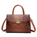 Women large capacity crocodile embossed designer tote