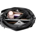 Rhinestone splicing soft leather shoulder tote bag - Image 10
