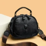 Round pattern croc embossed designer bag - Image 13