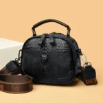 Round pattern croc embossed designer bag - Image 14