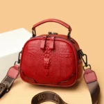 Round pattern croc embossed designer bag - Image 15