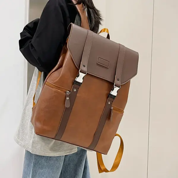 Vintage style premium leather backpack - Image 5