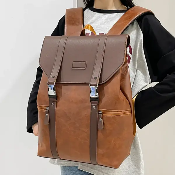 Vintage style premium leather backpack - Image 6