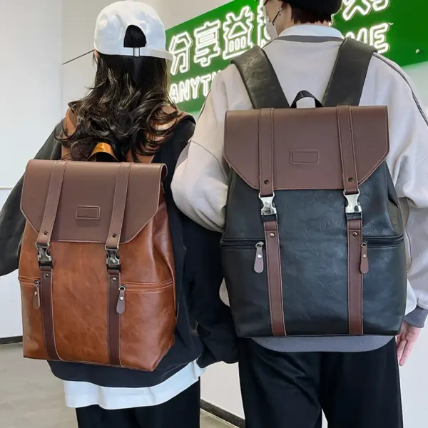 Vintage style premium leather backpack - Image 8