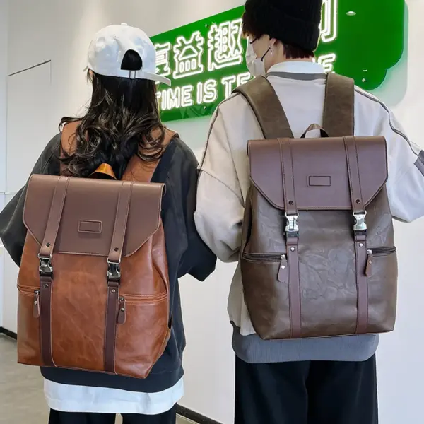 Vintage style premium leather backpack - Image 10