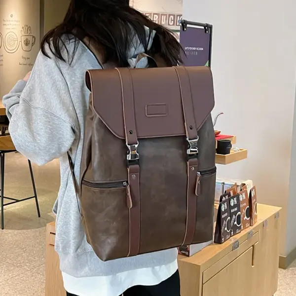 Vintage style premium leather backpack - Image 3