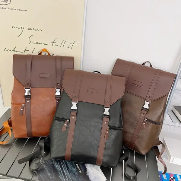 Vintage style premium leather backpack - Image 11