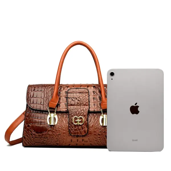 Women luxury crocodile pattern designer tote bag - Image 4