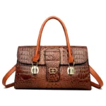Women luxury crocodile pattern designer tote bag