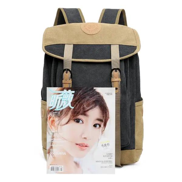 Contrast color high quality canvas backpack - Image 6