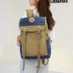 Contrast color high quality canvas backpack - Image 2