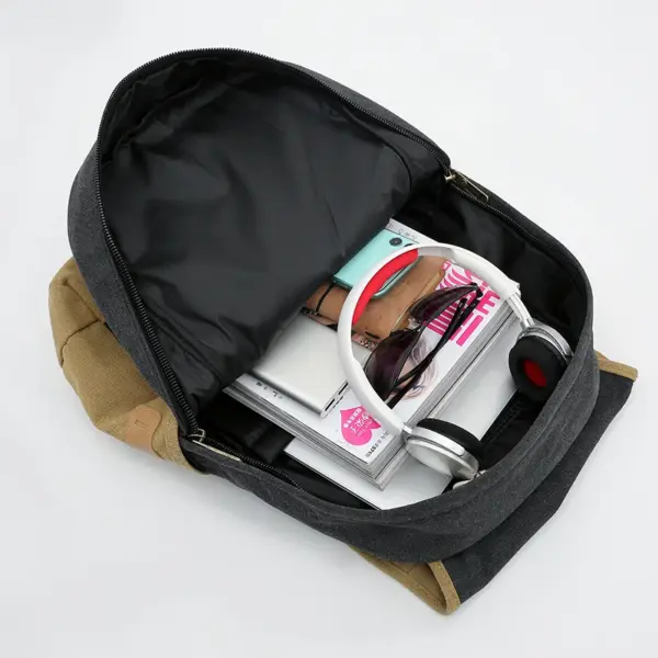 Contrast color high quality canvas backpack - Image 14