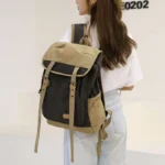 Contrast color high quality canvas backpack - Image 5