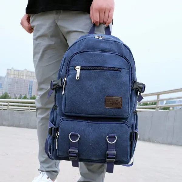 Large capacity canvas multifunctional backpack - Image 11