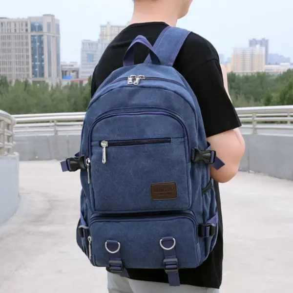 Large capacity canvas multifunctional backpack - Image 12