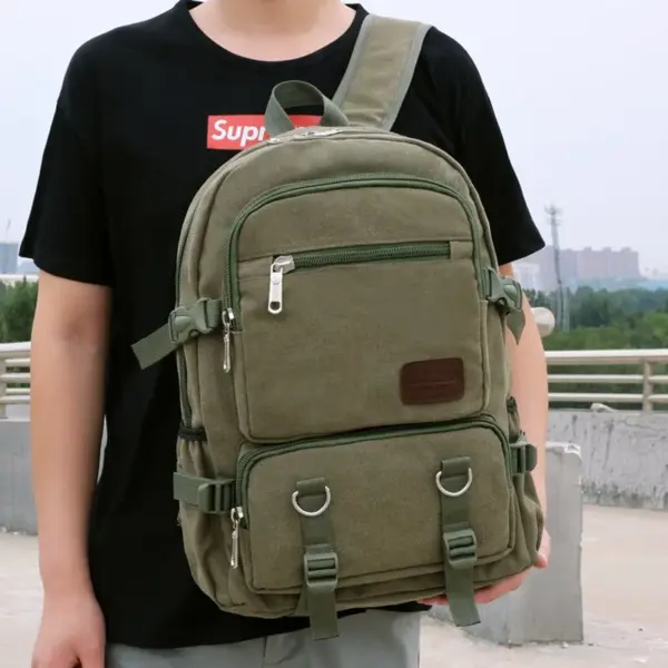 Large capacity canvas multifunctional backpack - Image 13