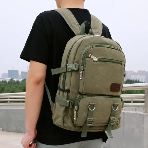 Large capacity canvas multifunctional backpack - Image 14