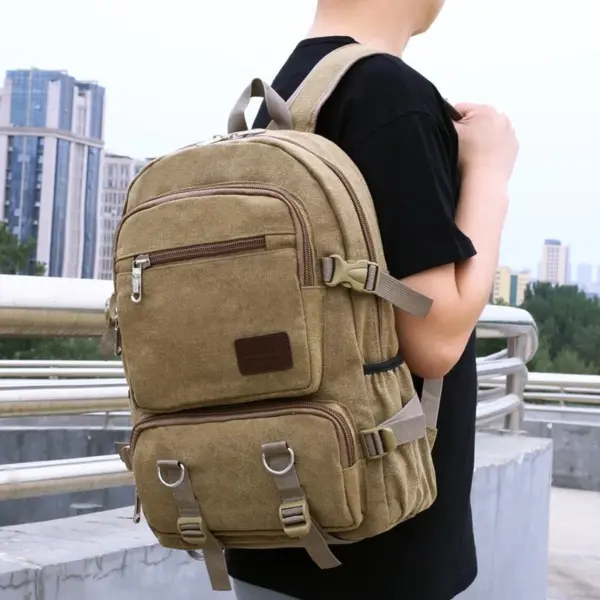 Large capacity canvas multifunctional backpack - Image 15