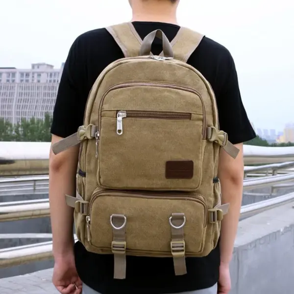 Large capacity canvas multifunctional backpack - Image 16