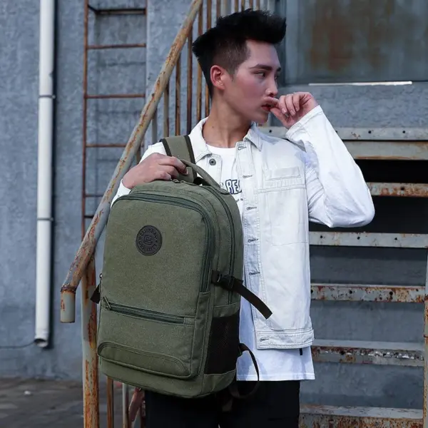 Large capacity multi functional canvas backpack - Image 10