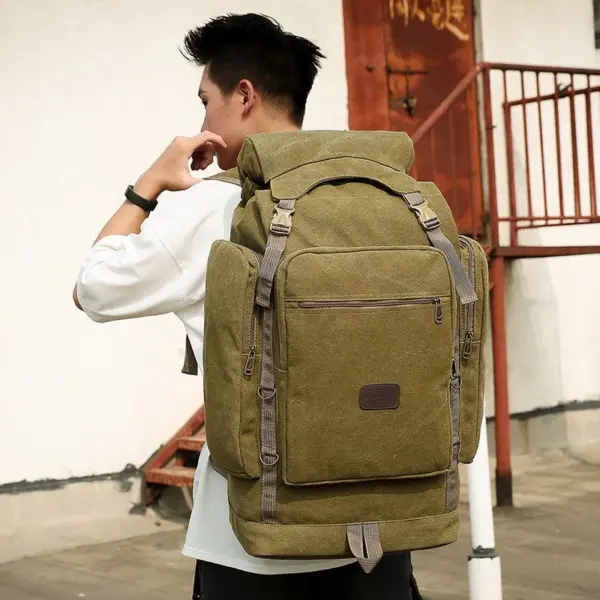 Large capacity outdoor hiking canvas backpack - Image 9