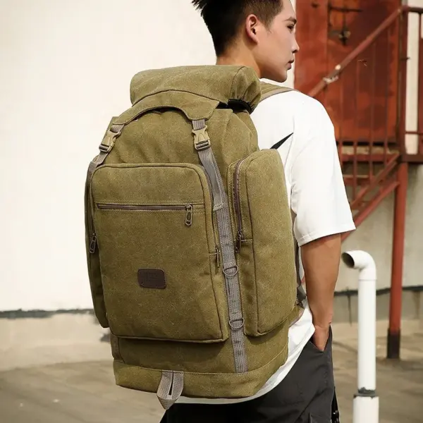 Large capacity outdoor hiking canvas backpack - Image 10