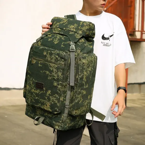 Large capacity outdoor hiking canvas backpack - Image 13