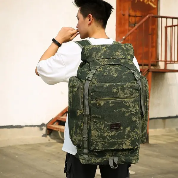 Large capacity outdoor hiking canvas backpack - Image 14