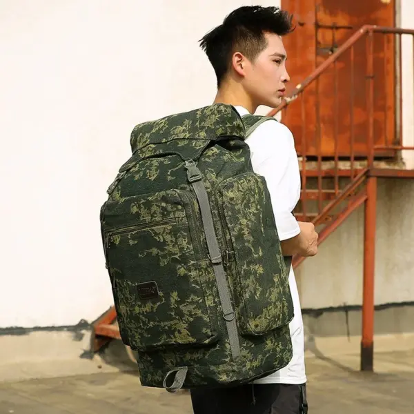 Large capacity outdoor hiking canvas backpack - Image 15