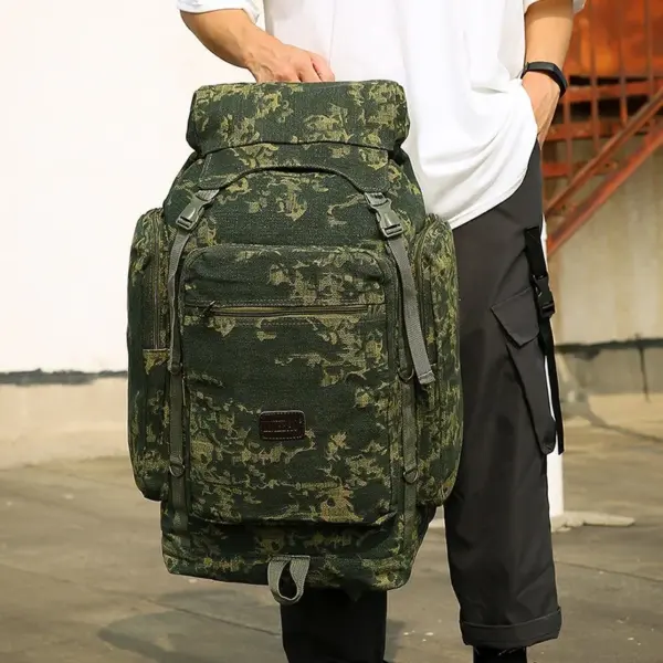 Large capacity outdoor hiking canvas backpack - Image 16